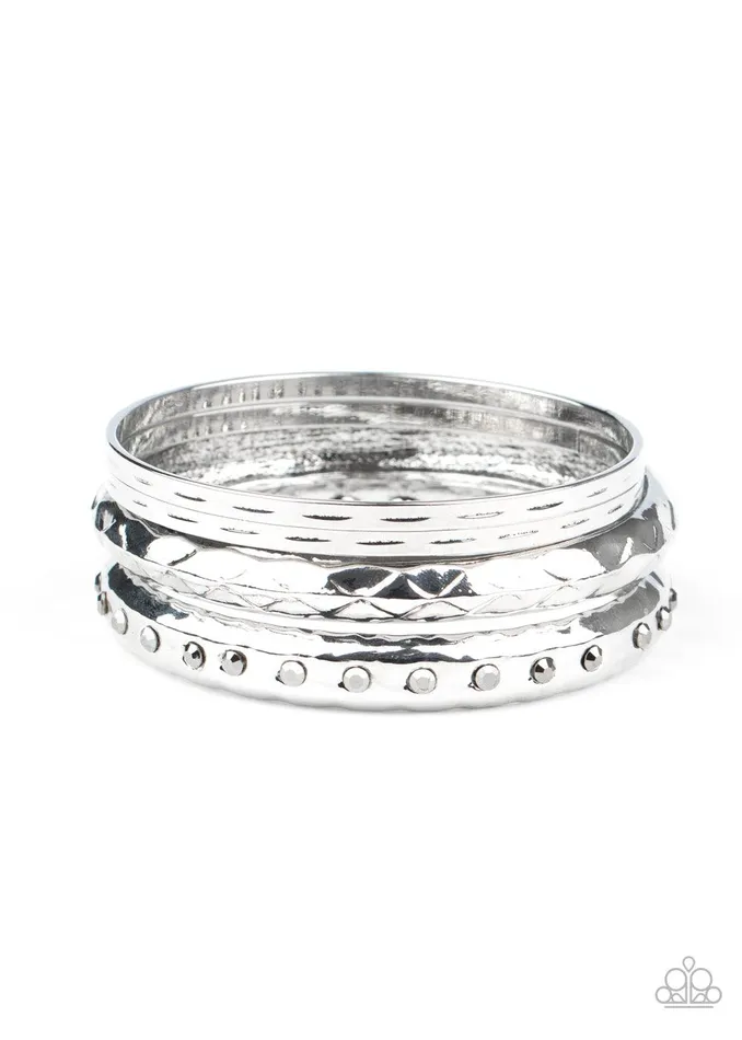 Jewelry by Bretta Rings Revved Up Rhinestones Silver BraceletsJewelry by Bretta