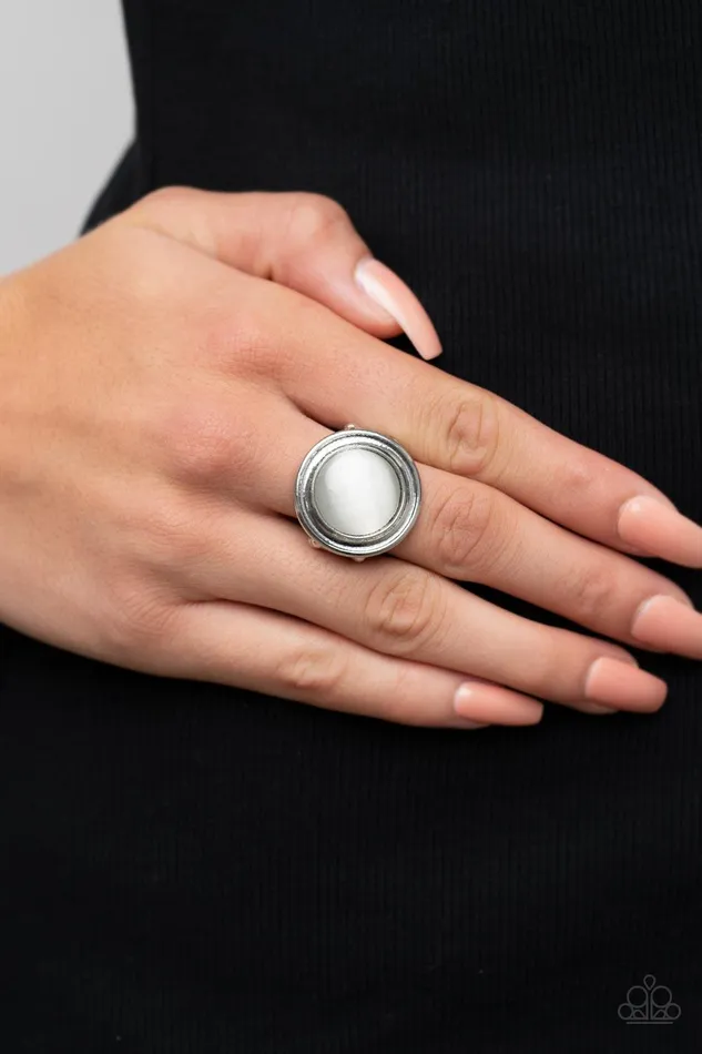 Laguna Luminosity White Ring Jewelry by Bretta Paparazzi Accessories Rings