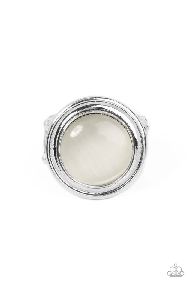 Laguna Luminosity White Ring Jewelry by Bretta Paparazzi Accessories Rings
