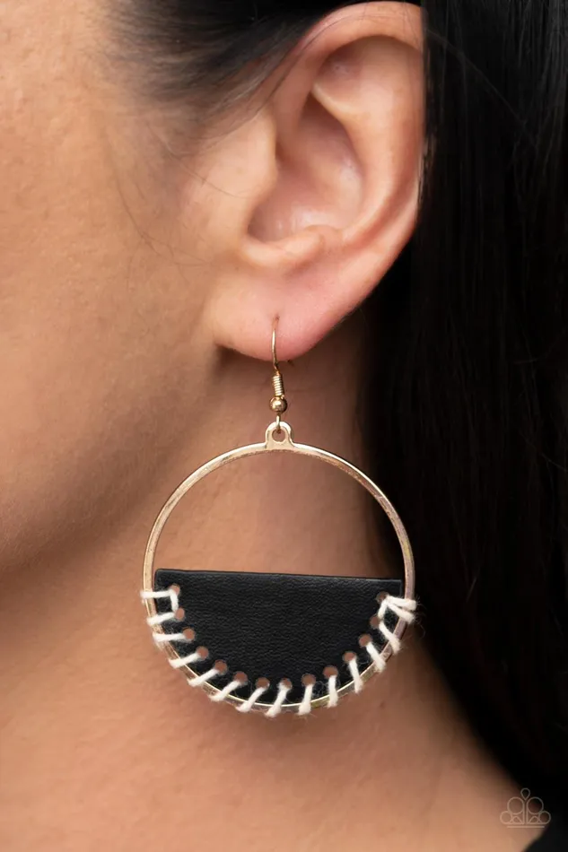 Lavishly Laid Back Black Earrings Jewelry by Bretta Paparazzi Accessories Earrings