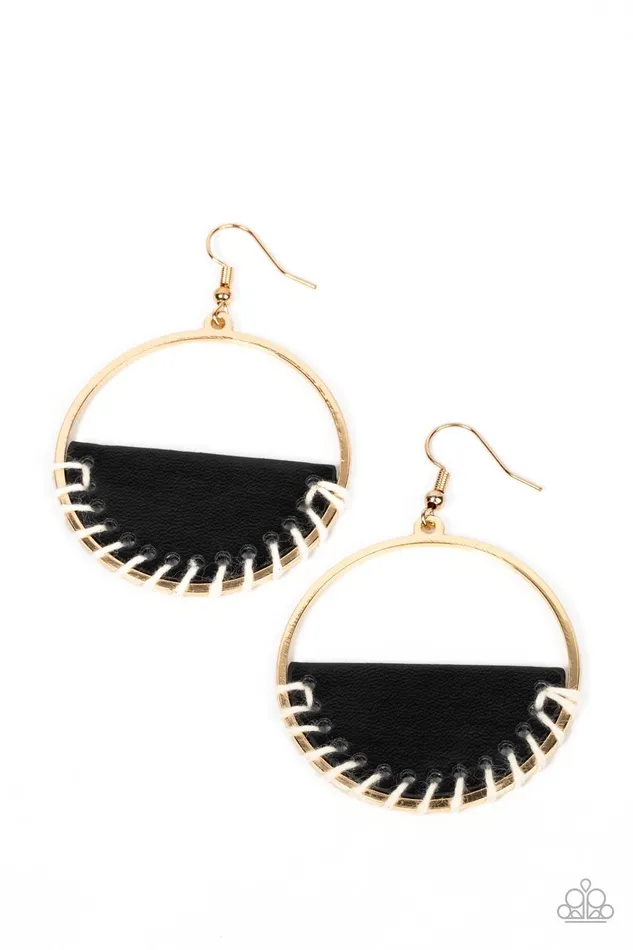 Lavishly Laid Back Black Earrings Jewelry by Bretta Paparazzi Accessories Earrings