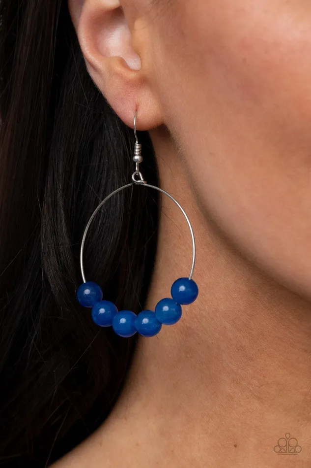 Let It Slide Blue Earrings Jewelry by Bretta Paparazzi Accessories Earrings