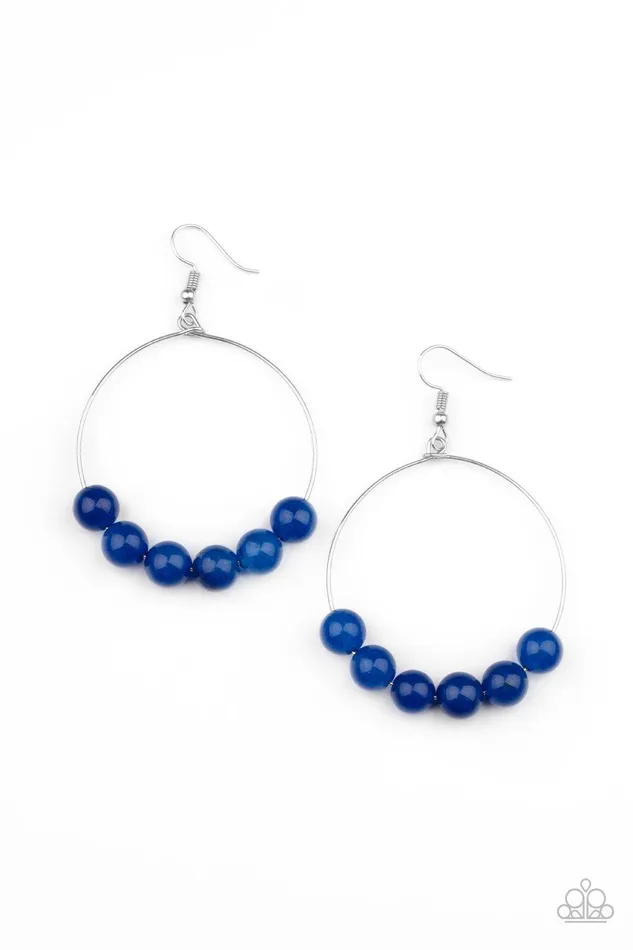 Let It Slide Blue Earrings Jewelry by Bretta Paparazzi Accessories Earrings