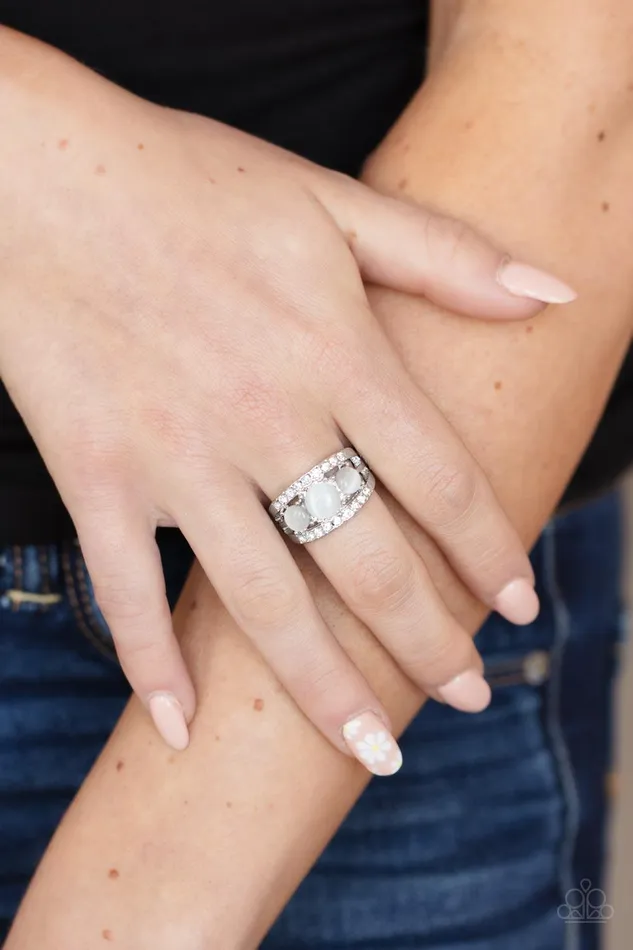 Majestically Mythic White Ring Jewelry by Bretta Paparazzi Accessories Rings