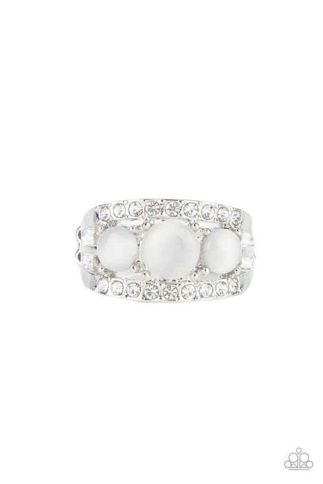 Majestically Mythic White Ring Jewelry by Bretta Paparazzi Accessories Rings