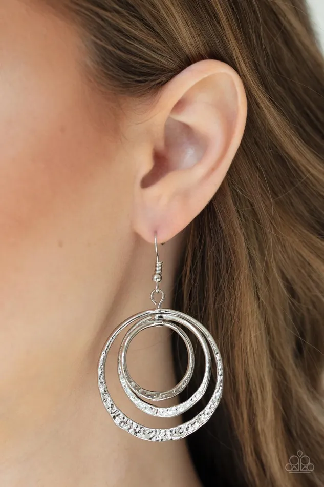 Metallic Ruffle Silver Earrings Jewelry by Bretta Paparazzi Accessories Earrings Metallic Ruffle Silver Earrings Jewelry by Bretta Paparazzi Accessories Earrings