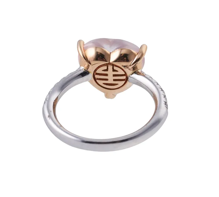 Mimi Milano Juliet Rose Quartz Diamond Gold Heart Ring Mimi Milano Rings