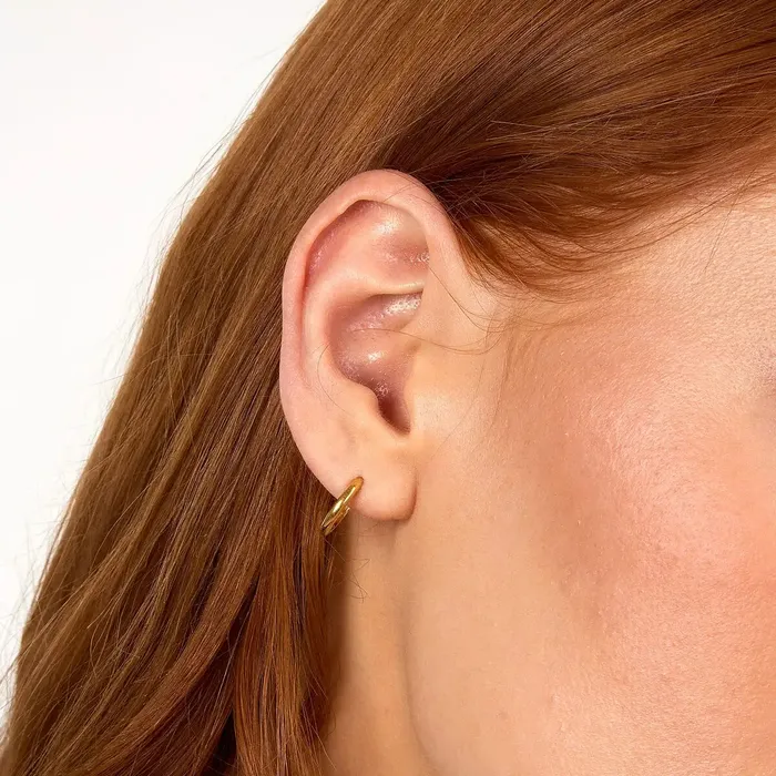 Morellato Small silver hoop earrings with gold plating Morellato Treasures Earrings