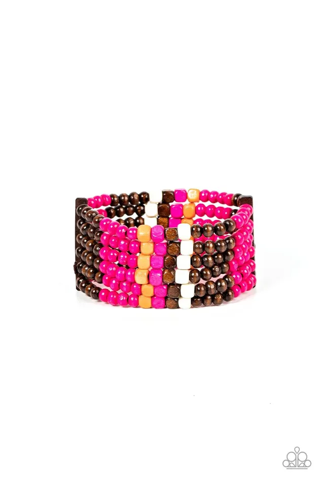 Paparazzi Accessories Bracelets Dive into Maldives Pink Bracelet Jewelry by Bretta