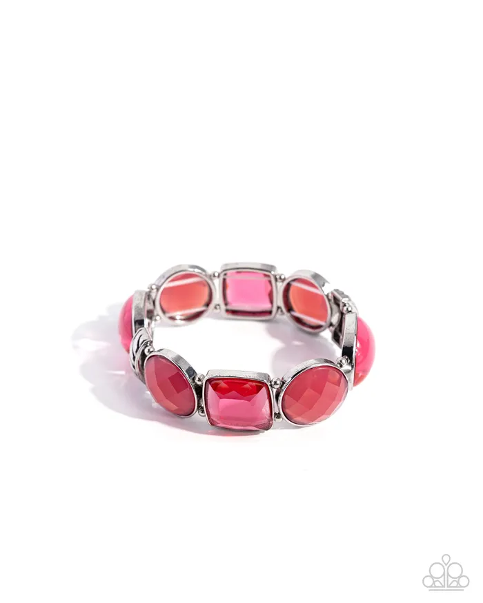 Paparazzi Accessories Bracelets Glassy Generosity Pink Bracelet Jewelry by Bretta