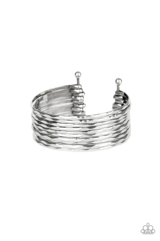 Paparazzi Accessories Bracelets Stacked Shimmer Silver Bracelet Jewelry by Bretta