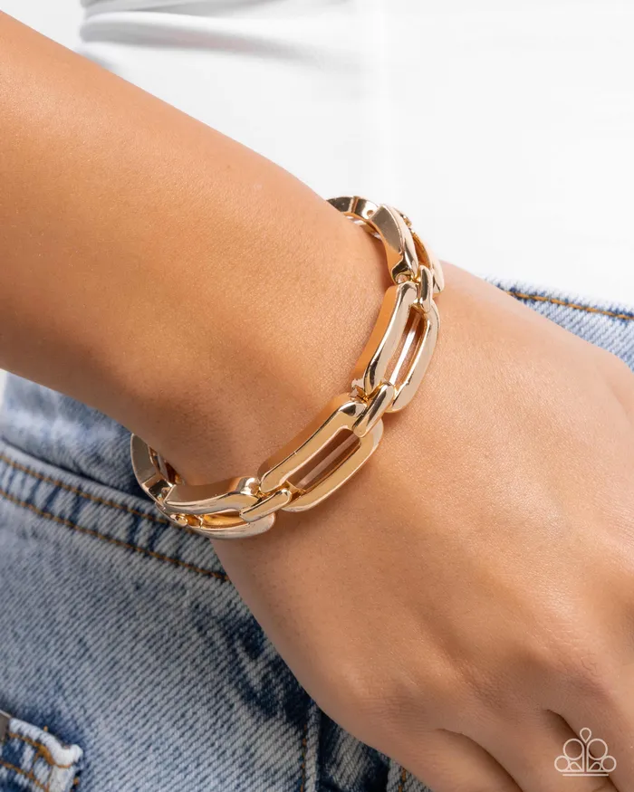 Paparazzi Accessories Bracelets Symmetrical Sheen Gold Bracelet Jewelry by Bretta Paparazzi Accessories Bracelets Symmetrical Sheen Gold Bracelet Jewelry by Bretta