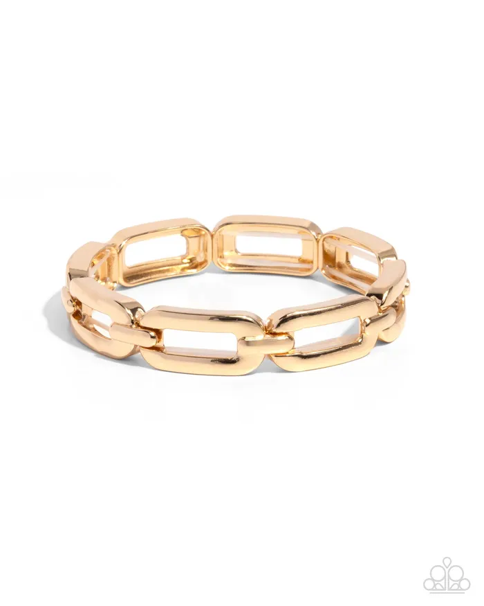 Paparazzi Accessories Bracelets Symmetrical Sheen Gold Bracelet Jewelry by Bretta