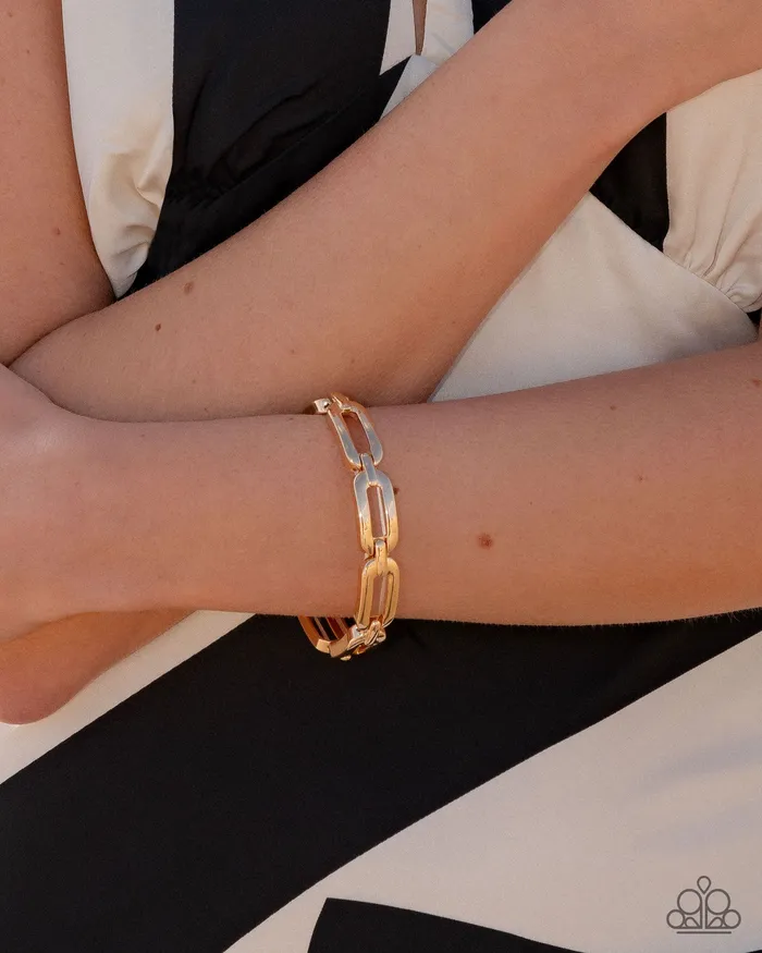 Paparazzi Accessories Bracelets Symmetrical Sheen Gold Bracelet Jewelry by Bretta