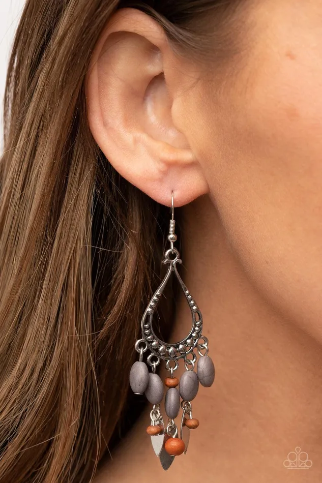 Paparazzi Accessories Earrings Adobe Air Silver Earrings Jewelry by Bretta