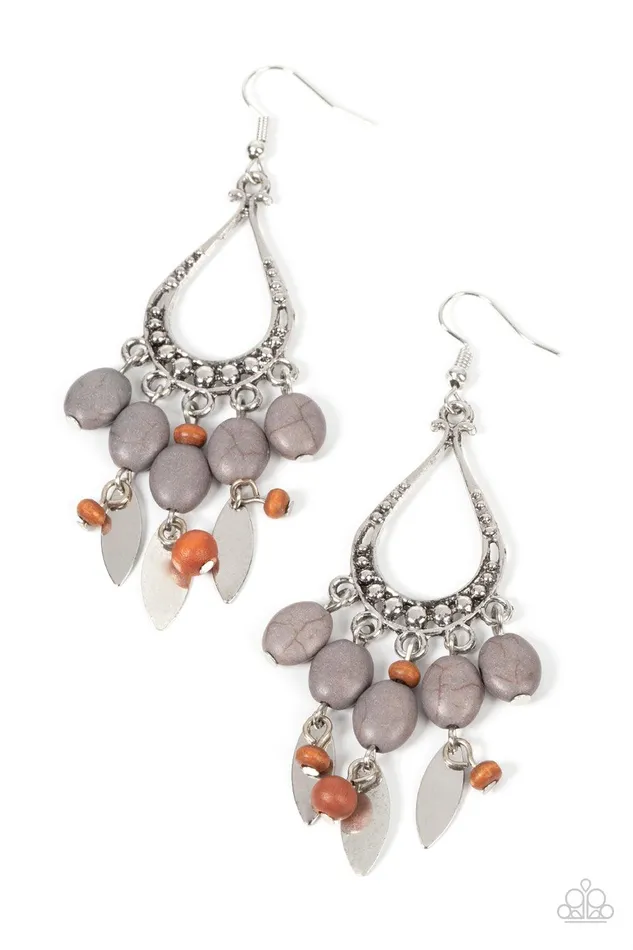 Paparazzi Accessories Earrings Adobe Air Silver Earrings Jewelry by Bretta