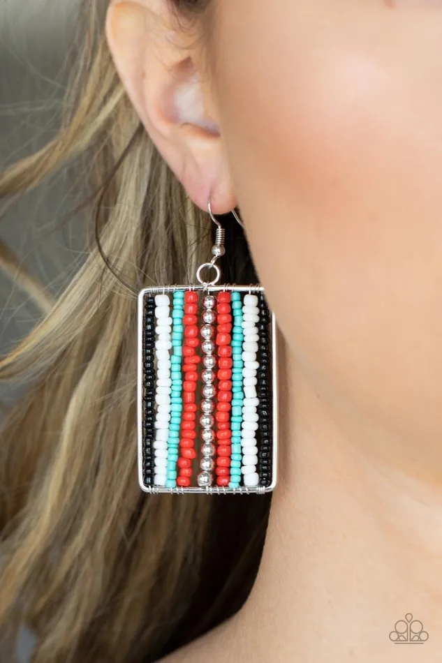 Paparazzi Accessories Earrings Beadwork Wonder Red Earrings Jewelry by Bretta