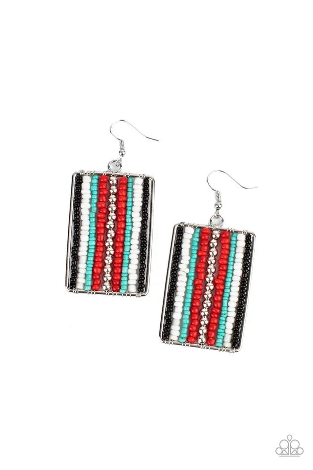 Paparazzi Accessories Earrings Beadwork Wonder Red Earrings Jewelry by Bretta