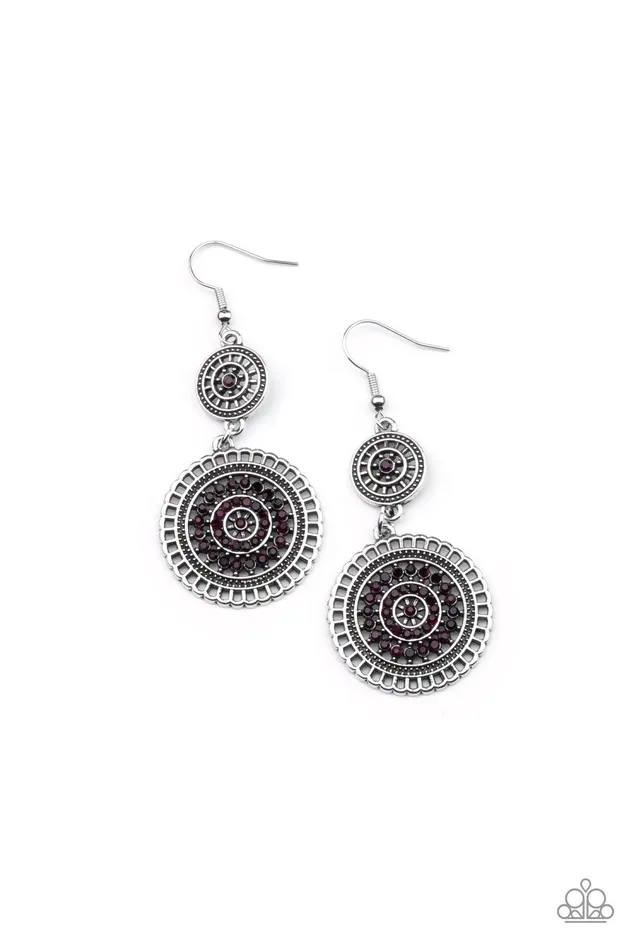 Paparazzi Accessories Earrings Bohemian Bedazzle Purple Earrings Jewelry by Bretta