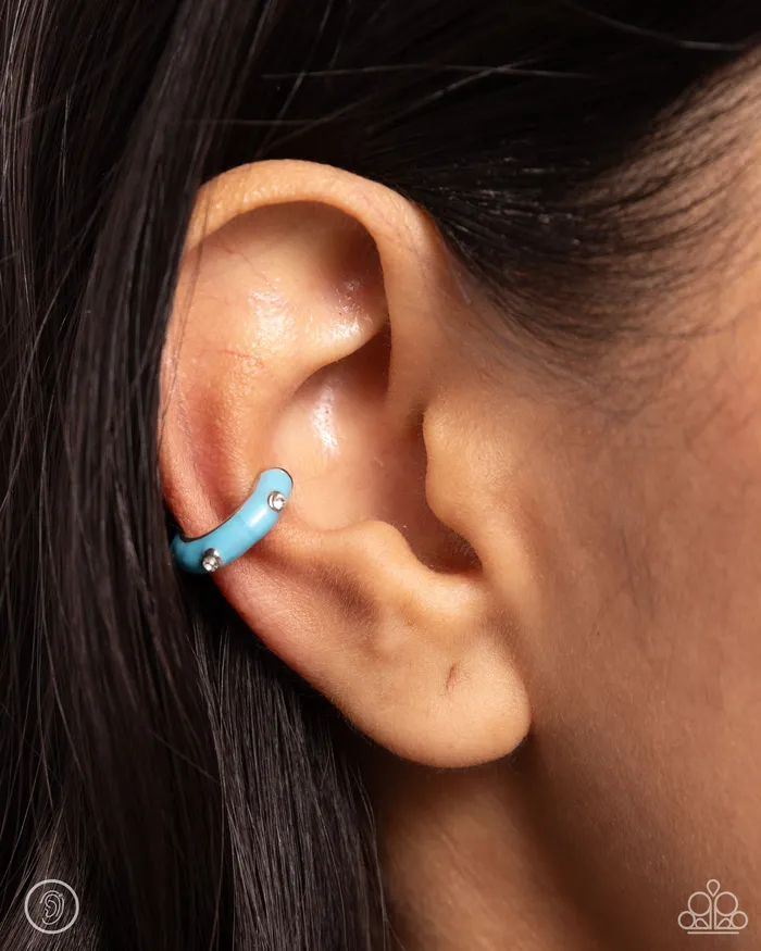 Paparazzi Accessories Earrings Coastal Color Blue Ear Cuff Earrings Jewelry by Bretta Paparazzi Accessories Earrings Coastal Color Blue Ear Cuff Earrings Jewelry by Bretta