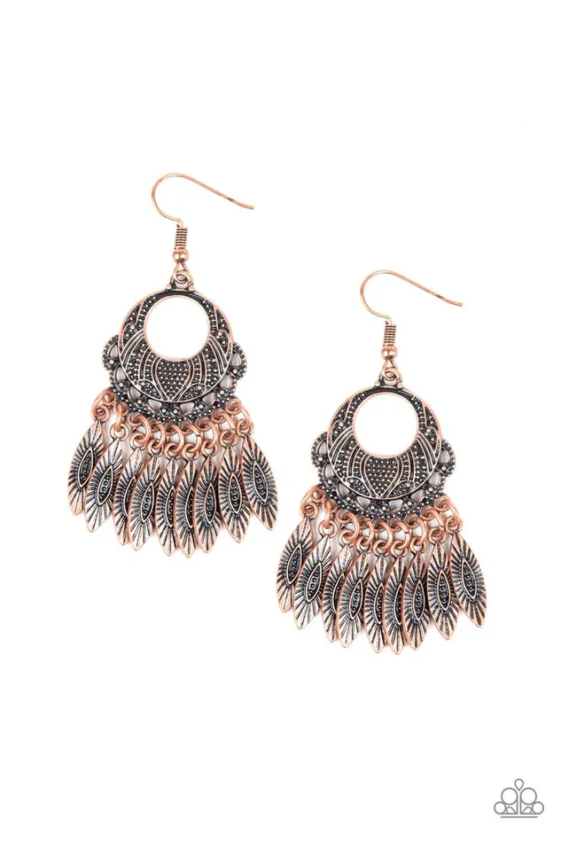Paparazzi Accessories Earrings Country Chimes Copper Earrings Jewelry By Bretta