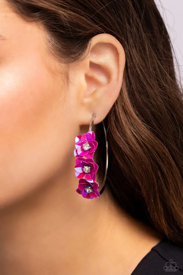 Paparazzi Accessories Earrings Ethereal Embellishment Pink Hoop Earrings Jewelry by Bretta Paparazzi Accessories Earrings Ethereal Embellishment Pink Hoop Earrings Jewelry by Bretta