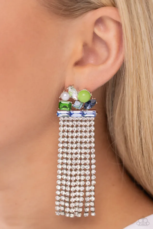 Paparazzi Accessories Earrings Horizontal Hallmark Blue Earrings Jewelry by Bretta Paparazzi Accessories Earrings Horizontal Hallmark Blue Earrings Jewelry by Bretta