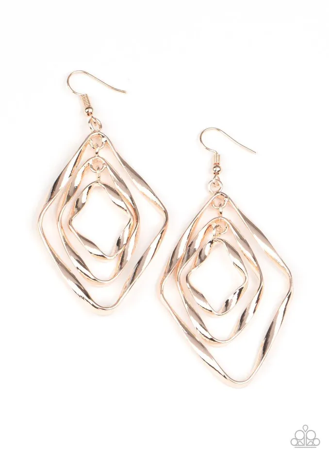 Paparazzi Accessories Earrings Retro Resplendence Gold Earrings Jewelry by Bretta