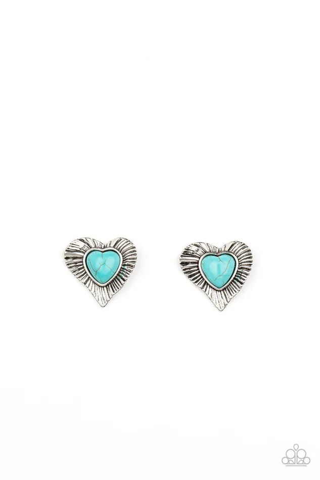 Paparazzi Accessories Earrings Rustic Romance Blue Earrings Jewelry by Bretta