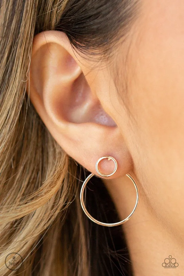 Paparazzi Accessories Earrings Spin Cycle Rose Gold Earrings Jewelry by Bretta