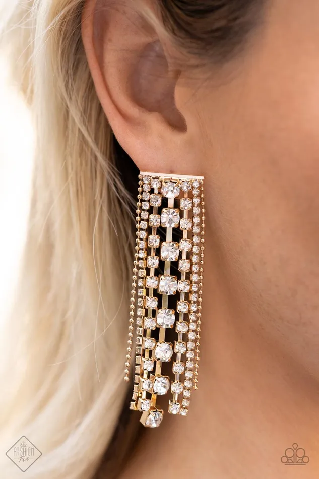 Paparazzi Accessories Earrings Starry Streamers Gold Earrings Jewelry by Bretta