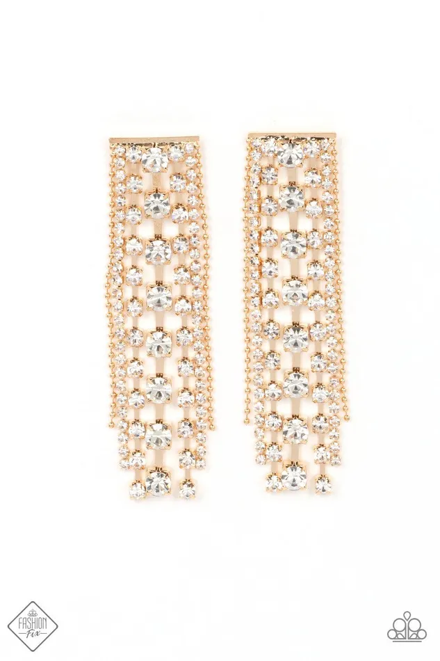 Paparazzi Accessories Earrings Starry Streamers Gold Earrings Jewelry by Bretta