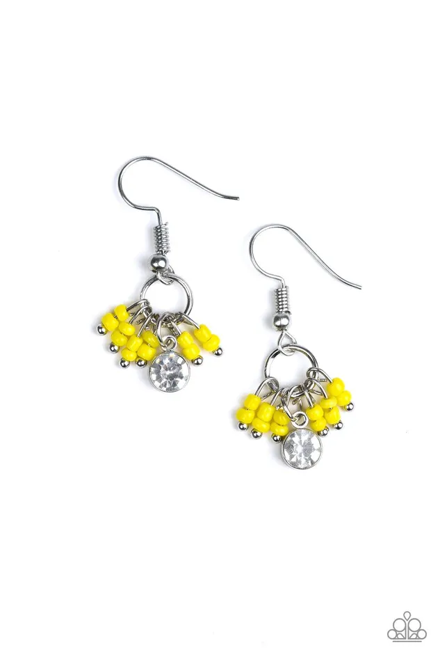 Paparazzi Accessories Earrings Twinkling Trinkets Yellow Earrings Jewelry by Bretta