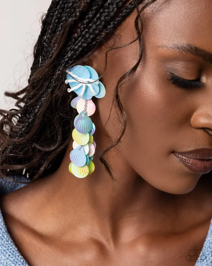 Paparazzi Accessories Earrings Under the Waves Blue Earrings Jewelry by Bretta