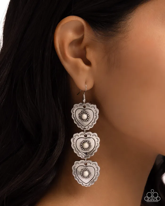 Paparazzi Accessories Earrings Vintage Allure White Earrings Jewelry by Bretta
