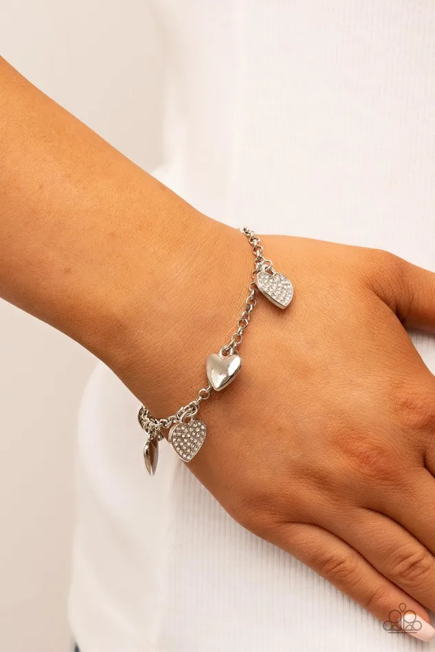 Paparazzi Accessories Lusty Lockets White Bracelet Jewelry by Bretta Bracelets