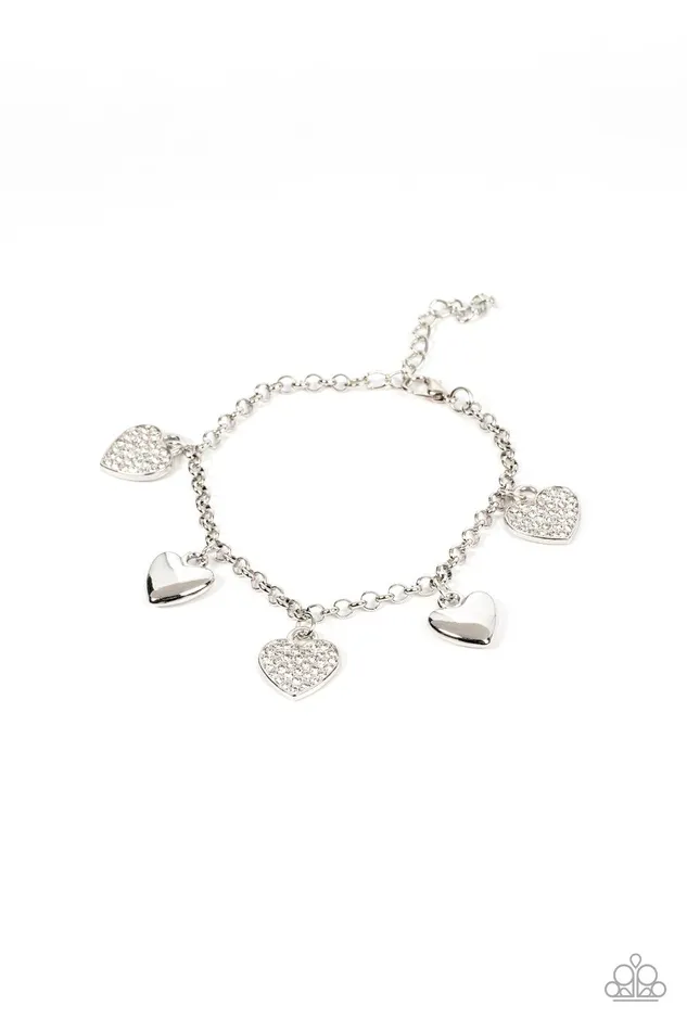 Paparazzi Accessories Lusty Lockets White Bracelet Jewelry by Bretta Bracelets
