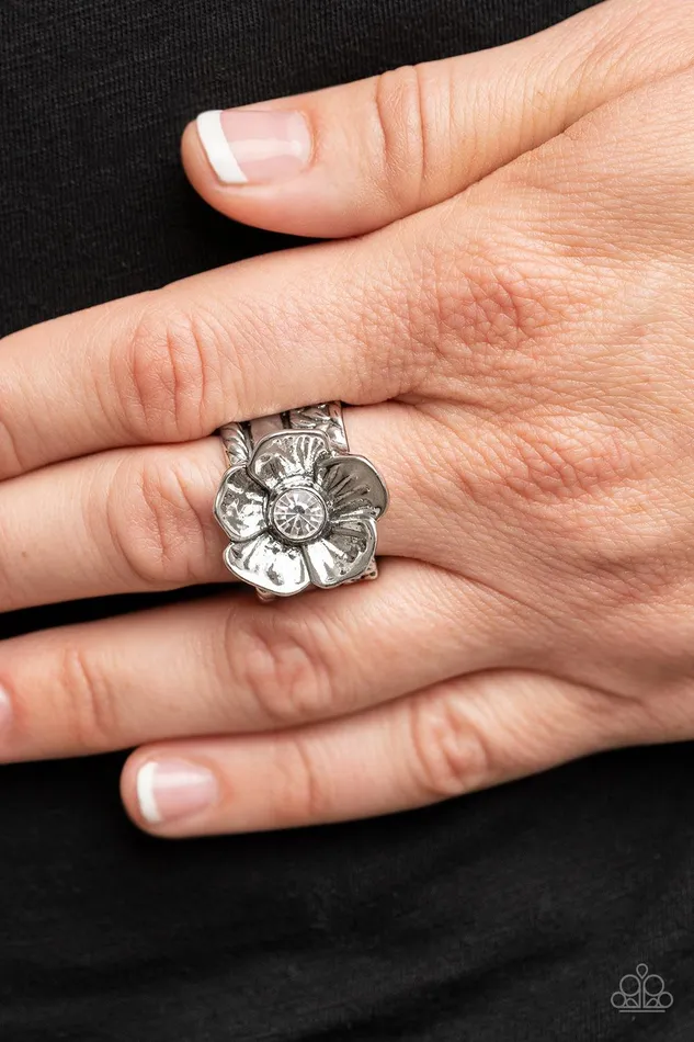 Paparazzi Accessories Prismatically Petunia White Ring Jewelry by Bretta Rings