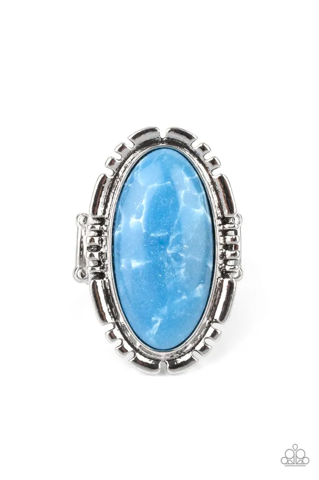 Paparazzi Accessories Rings Peacefully Pioneer Blue Ring Jewelry by Bretta