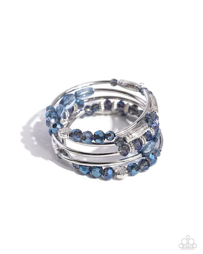 Paparazzi Accessories Sassy Stack Blue Coil Bracelet Jewelry by Bretta Bracelets
