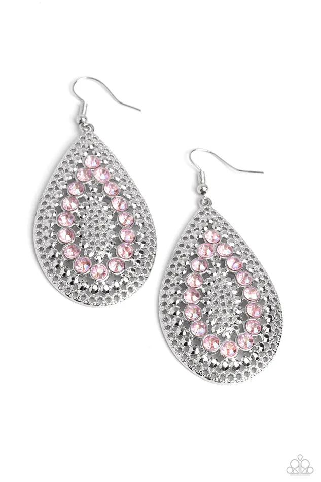 Paparazzi Accessories Spirited Socialite Pink Earrings Jewelry by Bretta Earrings