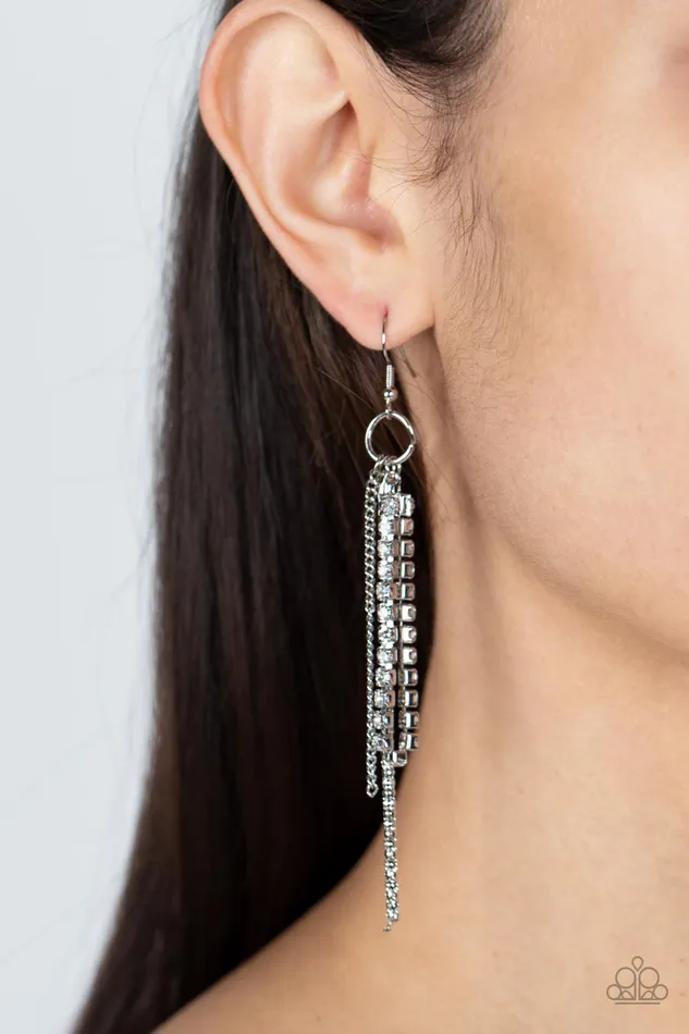 Paparazzi Accessories Swing Dance Dazzle White Earrings Jewelry by Bretta Earrings Paparazzi Accessories Swing Dance Dazzle White Earrings Jewelry by Bretta Earrings