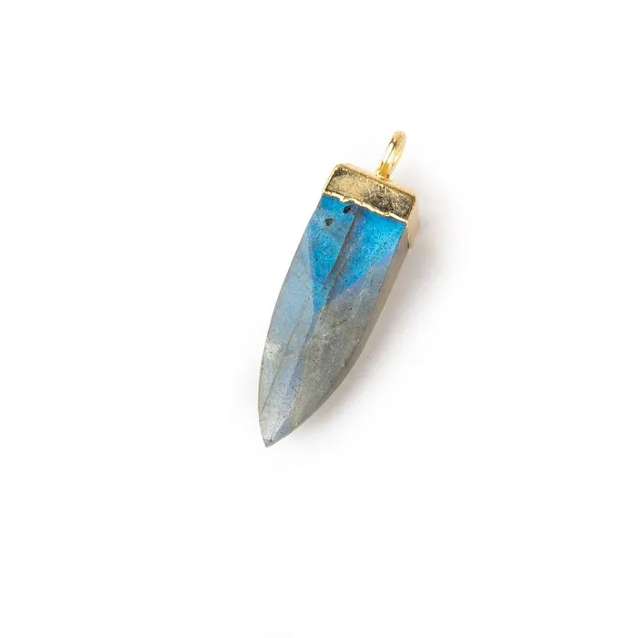 PreStyled Sets 17x6mm Gold Leafed Labradorite plain oblisk spike Pendant 1 focal bead Beadsofcambaycom PreStyled Sets 17x6mm Gold Leafed Labradorite plain oblisk spike Pendant 1 focal bead Beadsofcambaycom