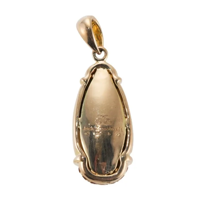 PreStyled Sets Asch Grossbardt Inlay Gemstone Citrine Diamond Gold Pendant Asch Grossbardt