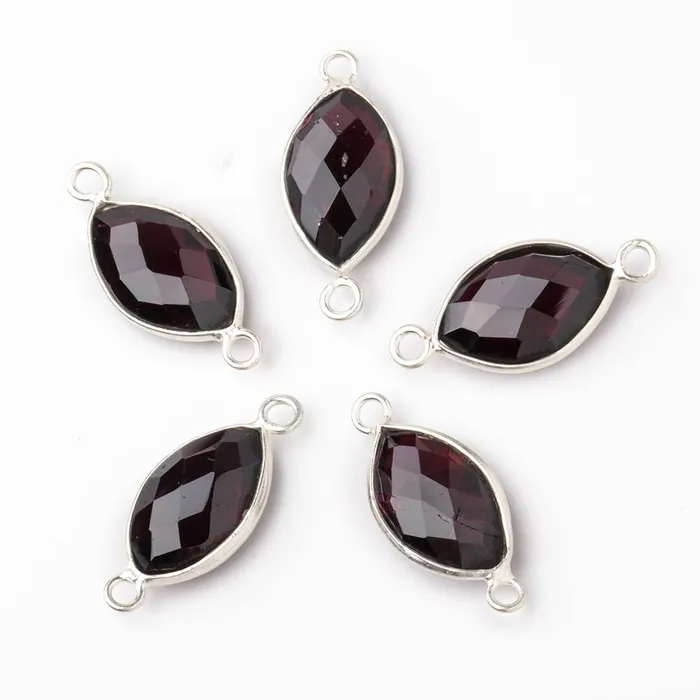 Rings Beadsofcambaycom 14x9mm Sterling Silver Bezel Garnet Faceted Marquise Connector 1 piece Rings Beadsofcambaycom 14x9mm Sterling Silver Bezel Garnet Faceted Marquise Connector 1 piece