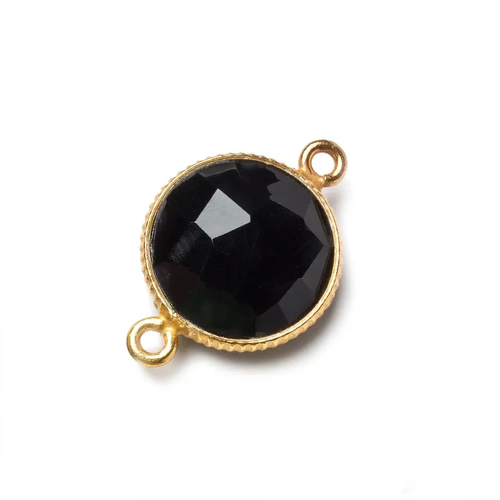 Rings Beadsofcambaycom 15mm Vermeil Corrugated Bezel Black Chalcedony coin 2 ring Connector 1 pc Rings Beadsofcambaycom 15mm Vermeil Corrugated Bezel Black Chalcedony coin 2 ring Connector 1 pc