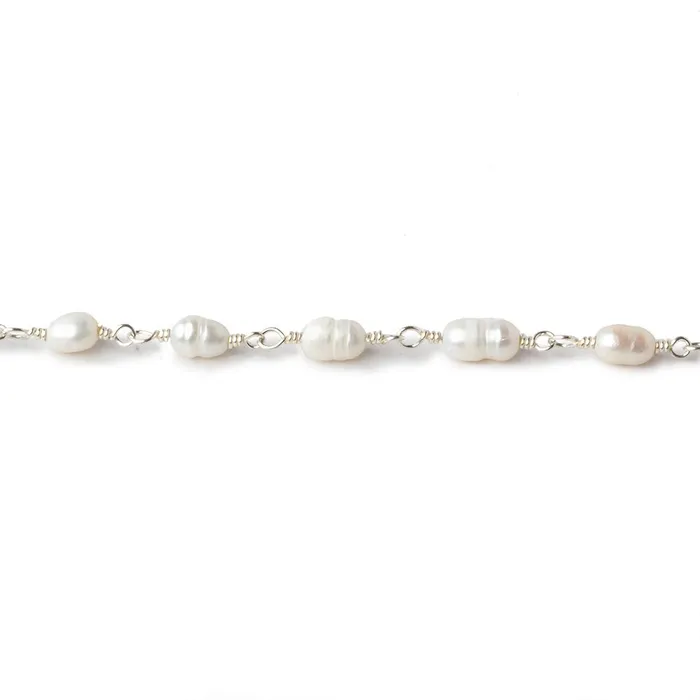 Rings Beadsofcambaycom 4x53x4mm White Straight Drill Baroque Pearl Silver plated Chain by the foot 27 pcs Rings Beadsofcambaycom 4x53x4mm White Straight Drill Baroque Pearl Silver plated Chain by the foot 27 pcs