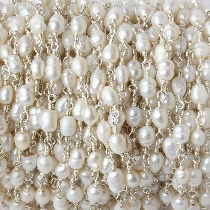 Rings Beadsofcambaycom 4x53x4mm White Straight Drill Baroque Pearl Silver plated Chain by the foot 27 pcs Rings Beadsofcambaycom 4x53x4mm White Straight Drill Baroque Pearl Silver plated Chain by the foot 27 pcs