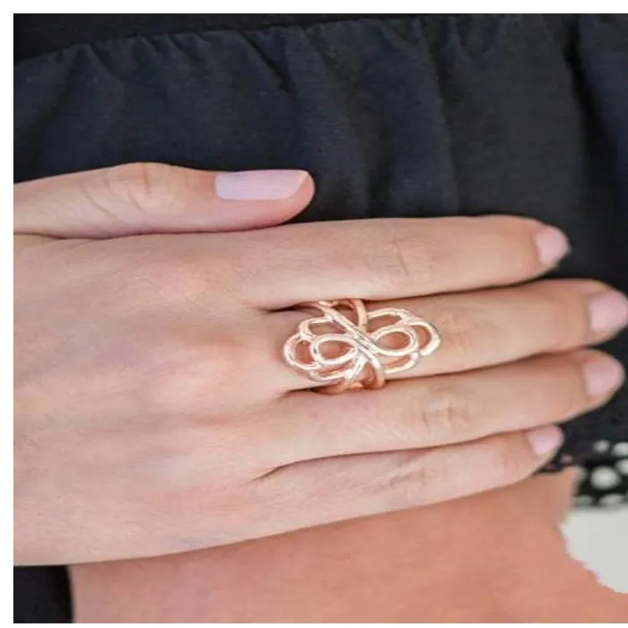 Rings Ever Entwined Rose Gold Ring Jewelry by Bretta Paparazzi Accessories