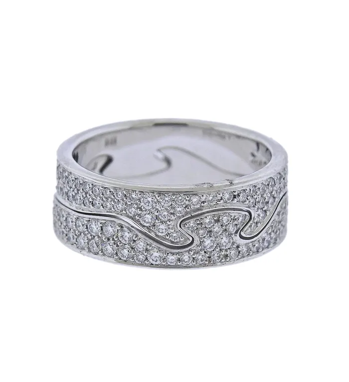 Rings Georg Jensen Fusion White Gold Diamond Puzzle Ring Set 1368 A Georg Jensen
